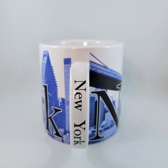 Mug New York Americaware Cup Coffee Tea USA Large Blue White - Picture 4 of 10